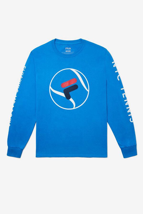 Fila Nyc Tennis Long Sleeve Men's Tee - Royal,NZ 530-6258